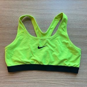 Nike neon yellow Dri fit bra large